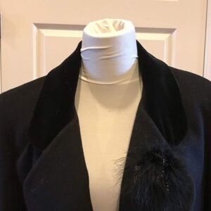 Ashley Scott Double Breasted Black Wool Coat